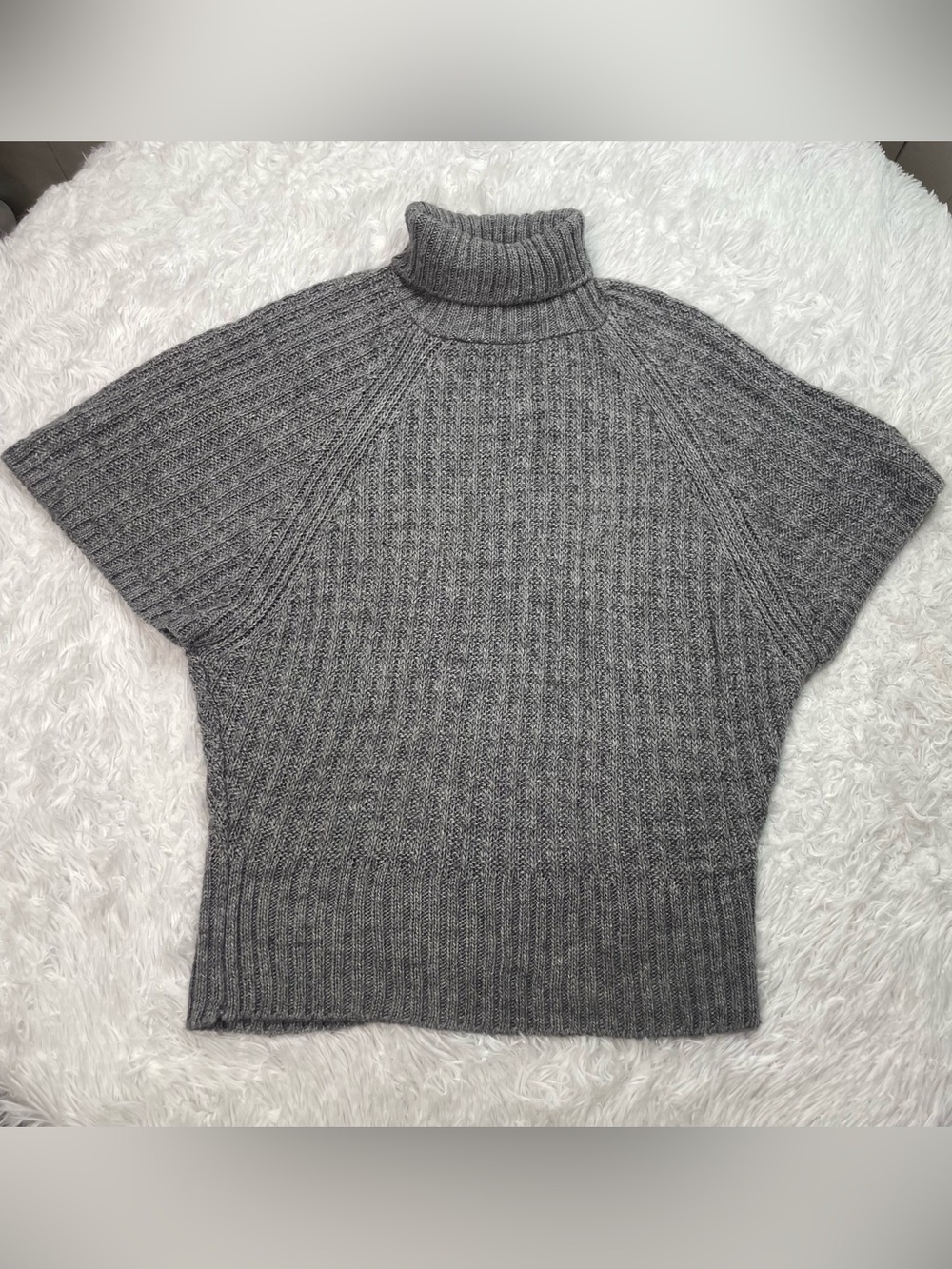 Zara Alpaca Wool Blend Turtleneck Sweater Women’s Size M Medium Gray Batwing